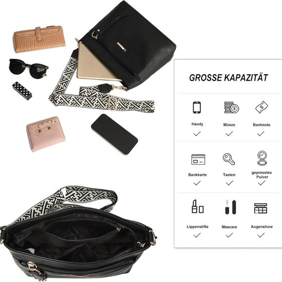 Stylish Women’s Crossbody Purse with Decorative Tassels - Perfect for Daily Use - Picture 3 of 6